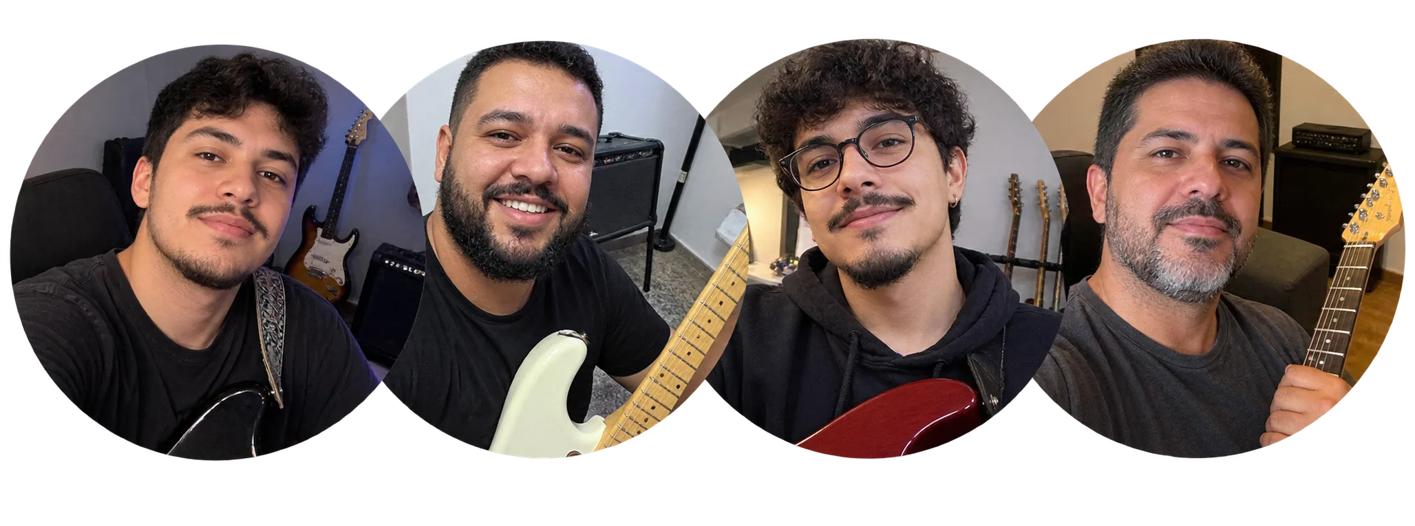 Quatro alunos de guitarra do método Tapping Pro